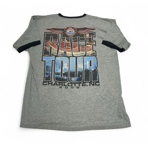 Vintage Bay Side 2009 All American Race Tour Charlotte NC Ringer T-Shirt XL Gray